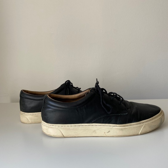Nisolo Men's Diego Black Leather Everyday Low Top Sneaker Size 8 - Picture 1 of 9